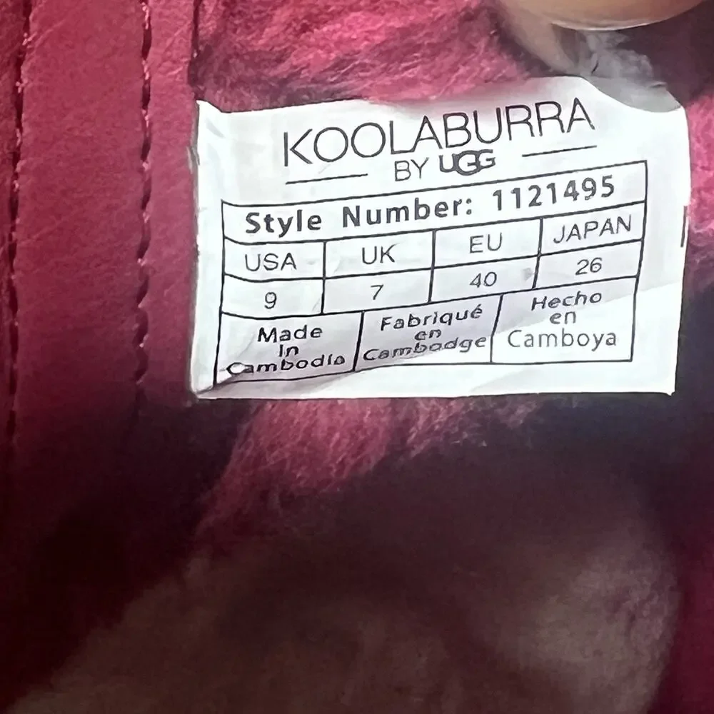 Koolaburra By Ugg Fuchsia Mini Ankle Boots Womens Size 9 Faux Fur Lining Pull On